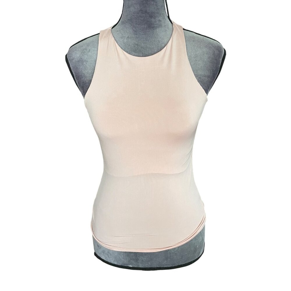Missguided Womens Sleeveless Nude Racerback Fitted Tank Top Size US 2 UK 6 EUR 3